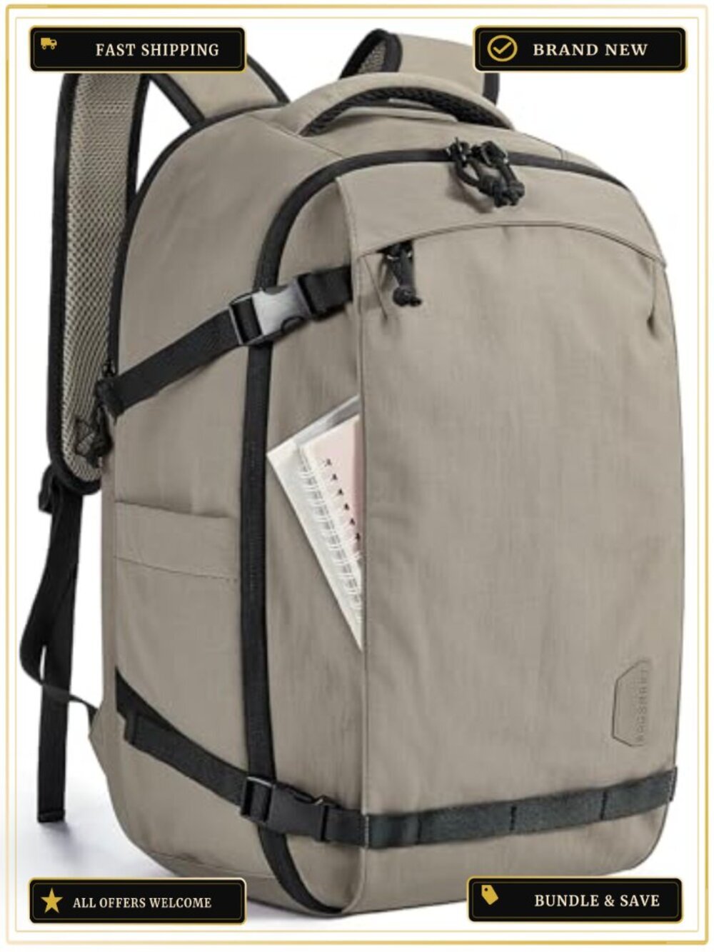 Travel Laptop Backpack 15.6 Inch Water Resistant Carry On